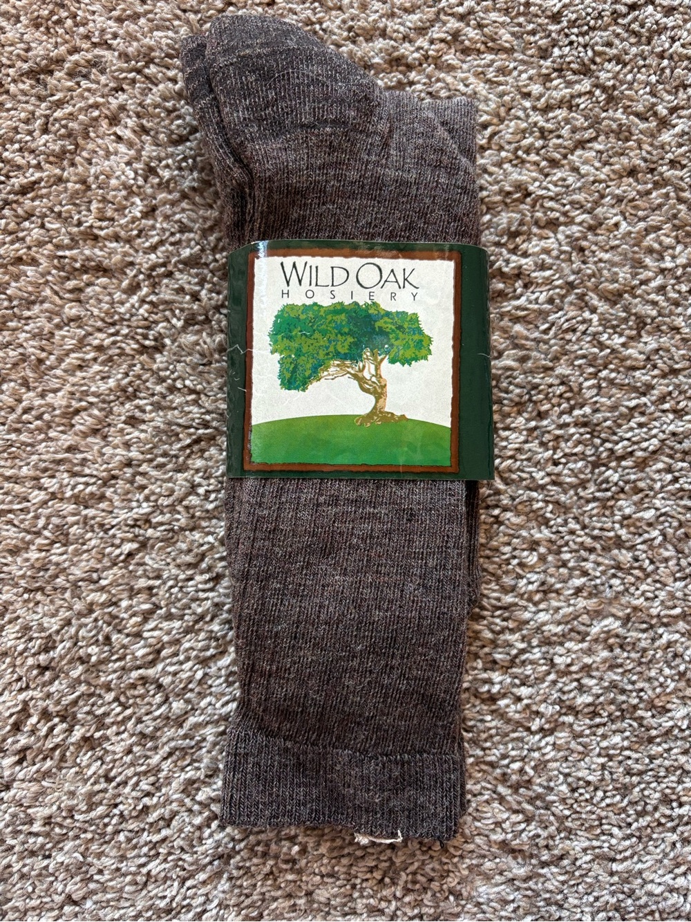 Wild Oaks gray Brown Over Calf Men's Socks - Size XL men’s shoe 13-16 wool blend
